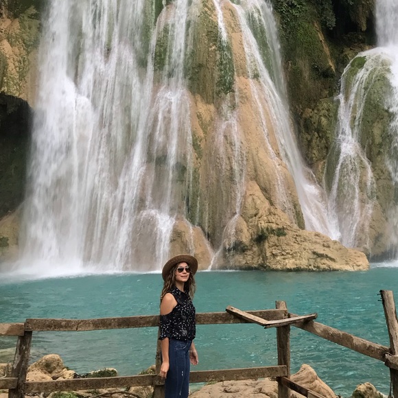 Bohemian open shoulder button down top - Picture 7 of 7